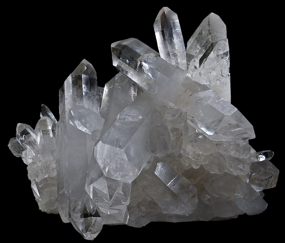 A clear quartz crystal point