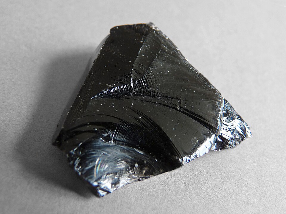A piece of black obsidian
