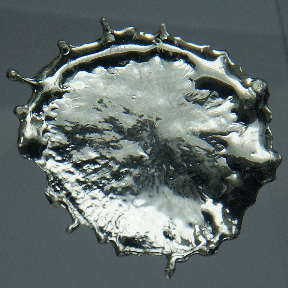 A soft blob of tin metal